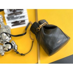 Fake Saint Laurent Le Maillon Hook Bucket Bag In Black Lambskin Replica