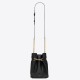 Fake Saint Laurent Le Maillon Hook Bucket Bag In Black Lambskin Replica