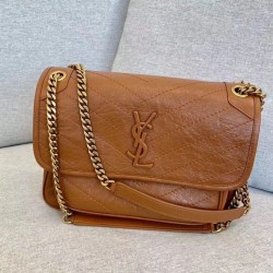 Replica Saint Laurent Medium Niki Bag In Brown Calfskin