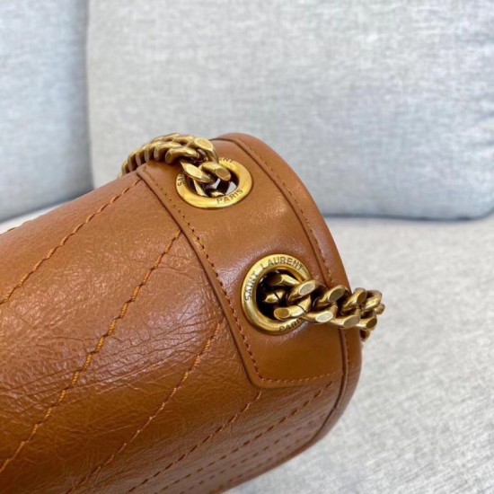 Replica Saint Laurent Medium Niki Bag In Brown Calfskin Replica Saint Laurent Medium Niki Bag In Brown Calfskin