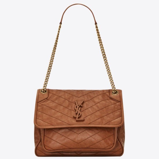 Replica Saint Laurent Medium Niki Bag In Brown Calfskin Replica Saint Laurent Medium Niki Bag In Brown Calfskin