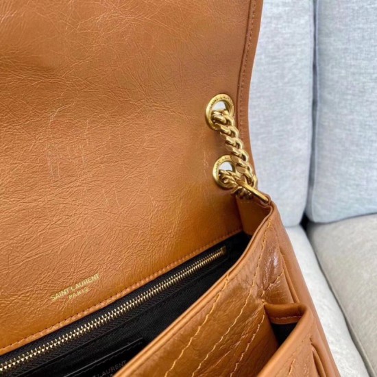 Replica Saint Laurent Medium Niki Bag In Brown Calfskin Replica Saint Laurent Medium Niki Bag In Brown Calfskin