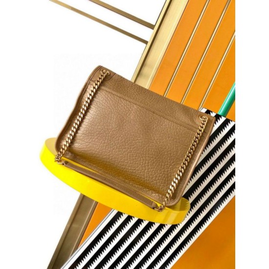 Replica Saint Laurent Niki Medium Chain Bag in Dark Cork Grained Lambskin