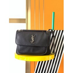 Replica Saint Laurent Niki Medium Chain Bag in Black Grained Lambskin Replica Saint Laurent Niki Medium Chain Bag in Black Grained Lambskin