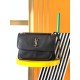 Replica Saint Laurent Niki Medium Chain Bag in Black Grained Lambskin