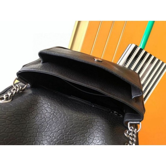 Replica Saint Laurent Niki Medium Chain Bag in Black Grained Lambskin