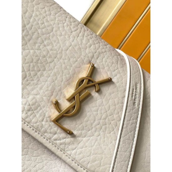 Fake Saint Laurent Niki Medium Chain Bag in White Grained Lambskin Replica