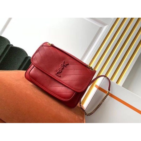 Fake Saint Laurent Niki Medium Bag In Red Lambskin Replica Fake Saint Laurent Niki Medium Bag In Red Lambskin Replica