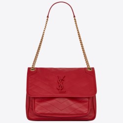 Fake Saint Laurent Niki Medium Bag In Red Lambskin Replica