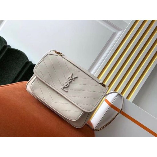Replica Saint Laurent Niki Medium Bag In White Lambskin