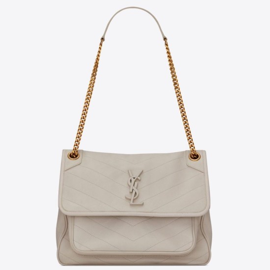 Replica Saint Laurent Niki Medium Bag In White Lambskin