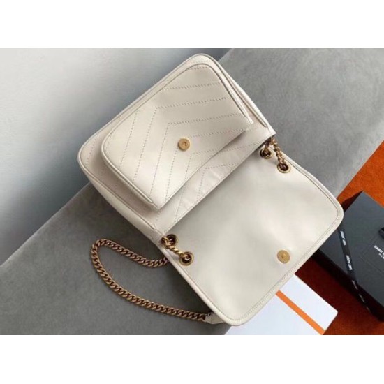 Replica Saint Laurent Niki Medium Bag In White Lambskin