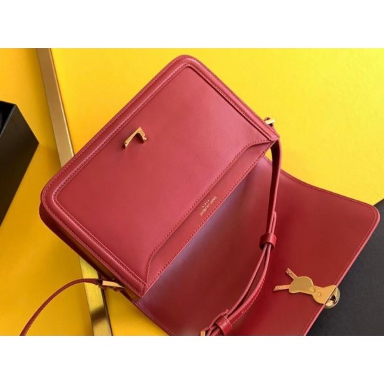 Replica Saint Laurent Solferino Medium Bag In Red Calfskin