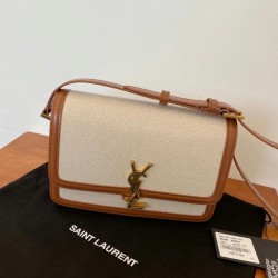Replica Saint Laurent Solferino Medium Bag In Canvas with Calfskin