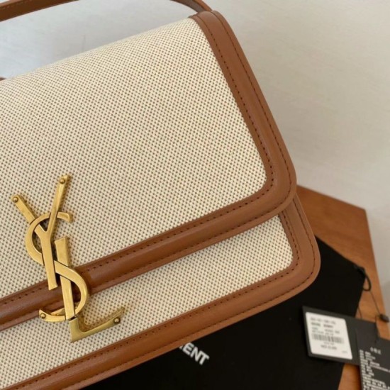 Fake Saint Laurent Solferino Medium Bag In Canvas with Calfskin Replica Replica Saint Laurent Solferino Medium Bag In Canvas with Calfskin