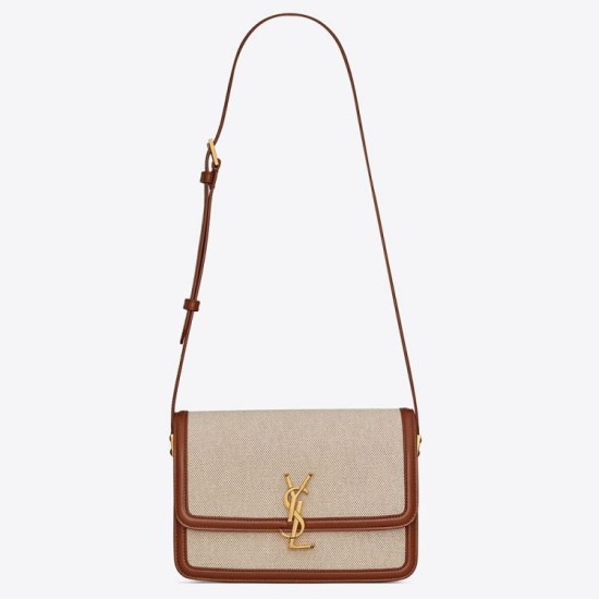Fake Saint Laurent Solferino Medium Bag In Canvas with Calfskin Replica Replica Saint Laurent Solferino Medium Bag In Canvas with Calfskin