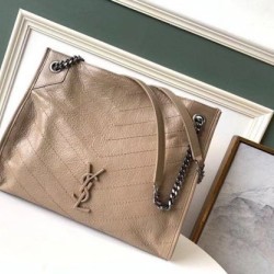 Fake Saint Laurent Medium Niki Shopping Bag In Sand Leather Replica