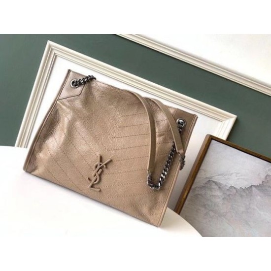 Fake Saint Laurent Medium Niki Shopping Bag In Sand Leather Replica