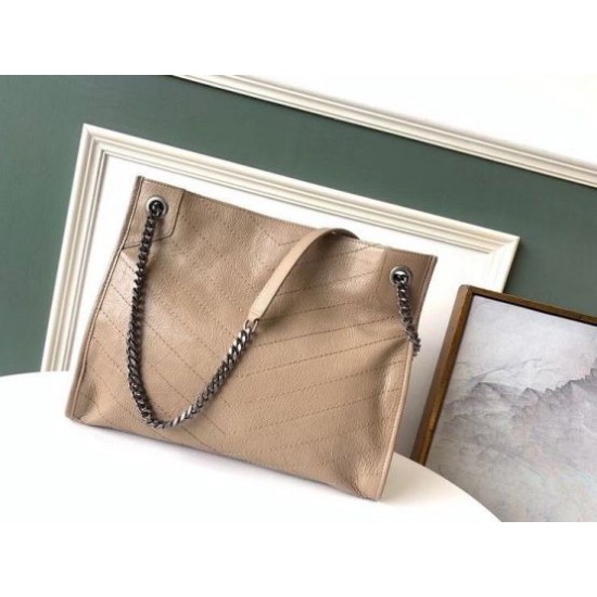 Fake Saint Laurent Medium Niki Shopping Bag In Sand Leather Replica