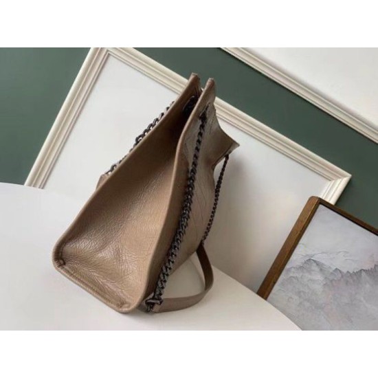 Fake Saint Laurent Medium Niki Shopping Bag In Sand Leather Replica