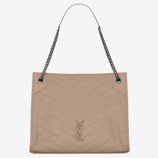 Fake Saint Laurent Medium Niki Shopping Bag In Sand Leather Replica