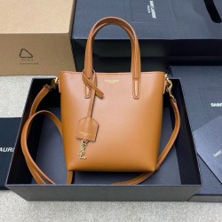 Fake Saint Laurent Mini Toy Shopping Bag in Brown Calfskin Replica Replica Saint Laurent Mini Toy Shopping Bag in Brown Calfskin