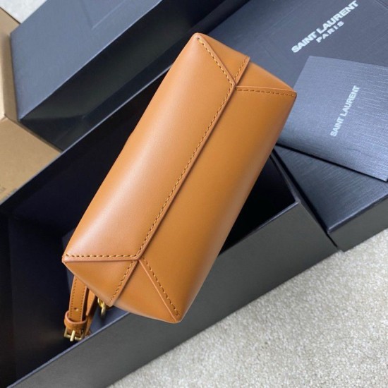 Replica Saint Laurent Mini Toy Shopping Bag in Brown Calfskin
