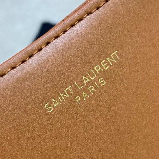 Replica Saint Laurent Mini Toy Shopping Bag in Brown Calfskin