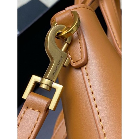 Replica Saint Laurent Mini Toy Shopping Bag in Brown Calfskin