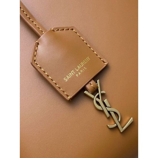 Replica Saint Laurent Mini Toy Shopping Bag in Brown Calfskin
