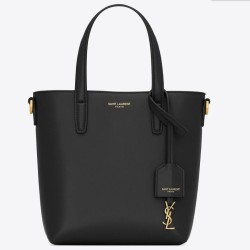 Replica Saint Laurent Mini Toy Shopping Bag in Black Calfskin