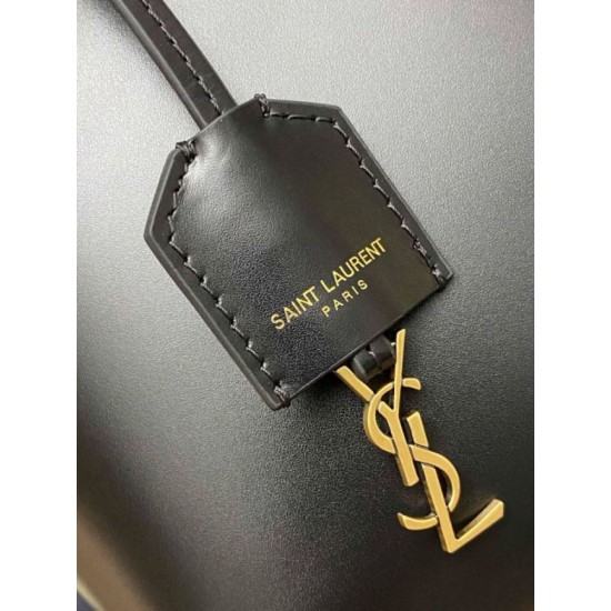 Replica Saint Laurent Mini Toy Shopping Bag in Black Calfskin