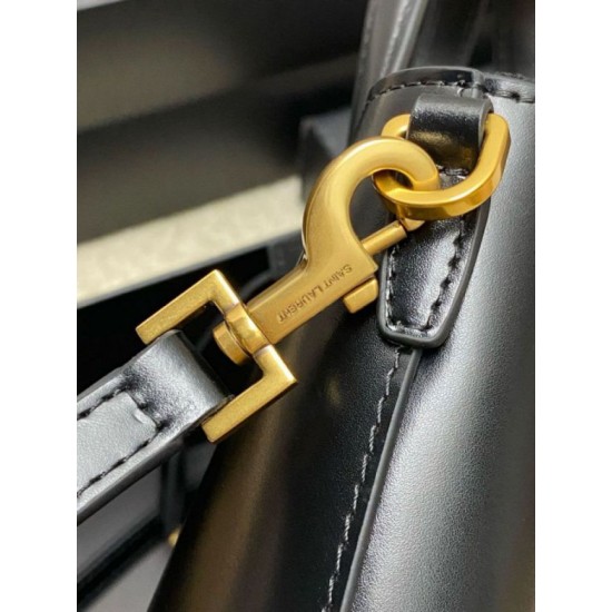 Replica Saint Laurent Mini Toy Shopping Bag in Black Calfskin