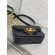 Fake Dior Mini Jolie Top Handle Bag Black Cannage Calfskin Replica