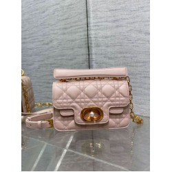 Fake Dior Mini Jolie Top Handle Bag Pink Cannage Calfskin Replica
