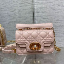 Fake Dior Mini Jolie Top Handle Bag Pink Cannage Calfskin Replica