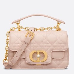 Fake Dior Mini Jolie Top Handle Bag Pink Cannage Calfskin Replica