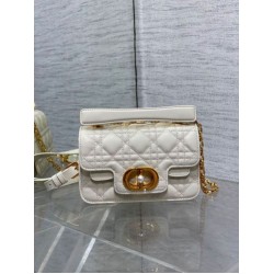 Replica Dior Mini Jolie Top Handle Bag White Cannage Calfskin