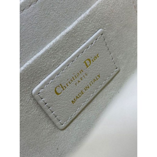 Replica Dior Mini Jolie Top Handle Bag White Cannage Calfskin