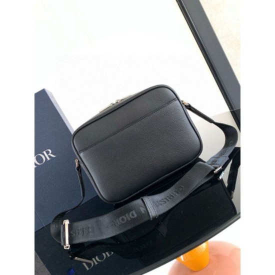 Replica Dior Rider 2.0 Zipped Messenger Bag Black Oblique with Black