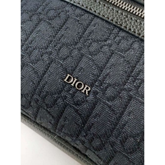 Replica Dior Rider 2.0 Zipped Messenger Bag Black Oblique with Black