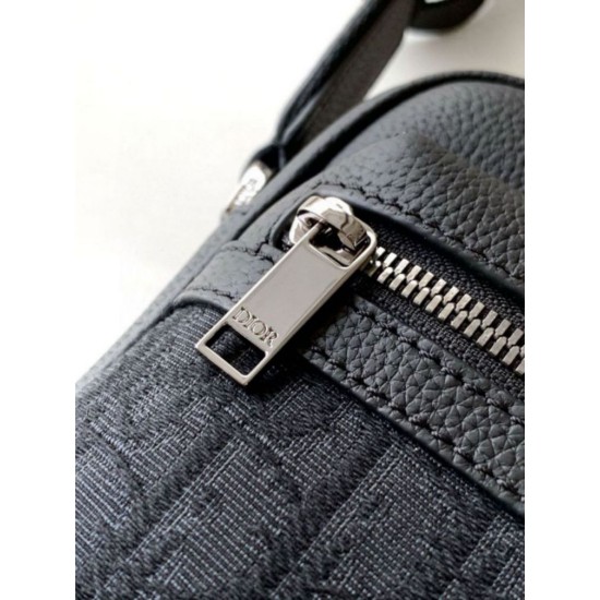 Replica Dior Rider 2.0 Zipped Messenger Bag Black Oblique with Black