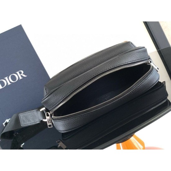 Replica Dior Rider 2.0 Zipped Messenger Bag Black Oblique with Black