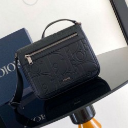 Fake Dior Men's Messenger Bag with Flap Black Gravity Replica