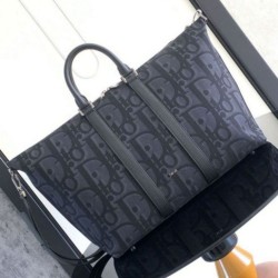 Replica Dior Weekender 40 Bag Black Maxi Dior Oblique Jacquard