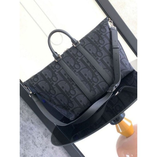 Replica Dior Weekender 40 Bag Black Maxi Dior Oblique Jacquard