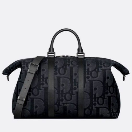 Replica Dior Weekender 40 Bag Black Maxi Dior Oblique Jacquard