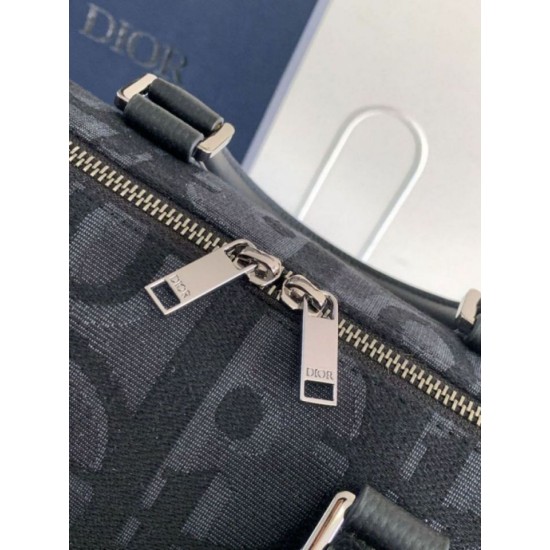 Replica Dior Weekender 40 Bag Black Maxi Dior Oblique Jacquard