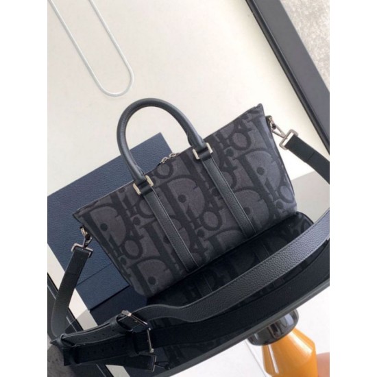 Replica Dior Weekender 25 Bag Black Maxi Dior Oblique Jacquard