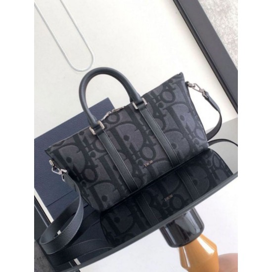 Replica Dior Weekender 25 Bag Black Maxi Dior Oblique Jacquard